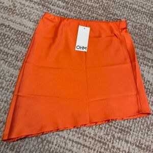 Women's BLUE BLUSH OHM Carter Asymmetrical Satin Mini Skirt Size Small NWT